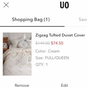 Urban outfitters off white duvet cover & pillow covers